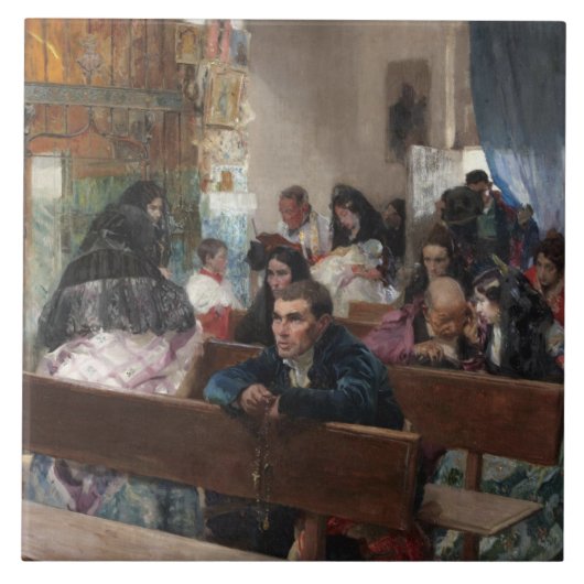 Joaquin Sorolla - die Taufe Fliese (Vorderseite)