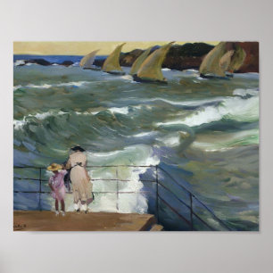 Joaquín Sorolla- die Wellen bei San Sebastián Poster