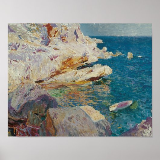 Joaquin Sorolla-Felsen von Javea und dem Weißen Bo Poster (Vorne)