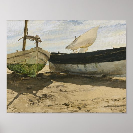 Joaquin Sorolla - Fischerboote am Strand Poster (Vorne)