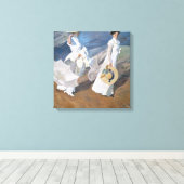 Joaquin Sorolla - Frauen laufen am Strand Leinwanddruck (Insitu (Holzboden))