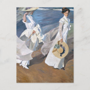 Joaquin Sorolla - Frauen laufen am Strand Postkarte