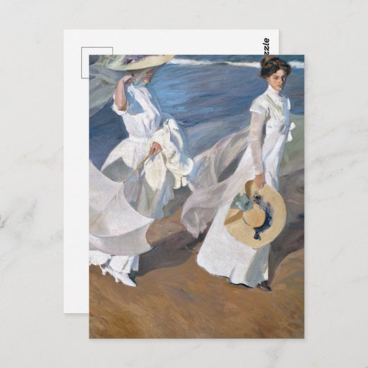 Joaquin Sorolla - Frauen laufen am Strand Postkarte (Vorne/Hinten)