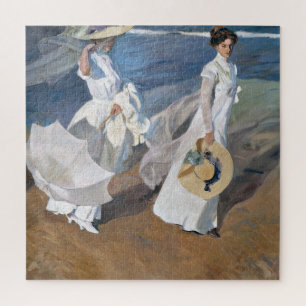 Joaquin Sorolla - Frauen laufen am Strand Puzzle