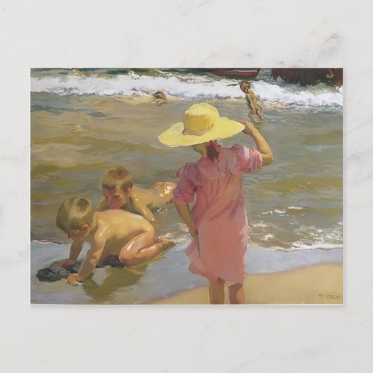 Joaquín Sorolla - Kinder direkt am Meer Postkarte (Vorderseite)