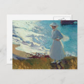 Joaquin Sorolla - Maria am Strand von Biarritz Postkarte (Vorne/Hinten)