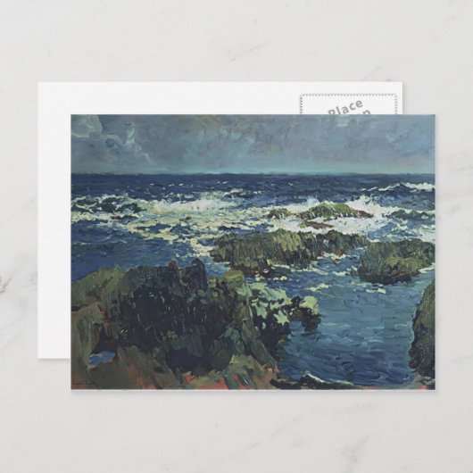 Joaquín Sorolla- Meer und Felsen in San Esteban Postkarte (Vorne/Hinten)