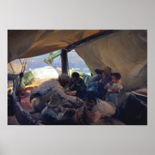 Joaquin Sorolla - Mittagessen auf dem Schiff Poster