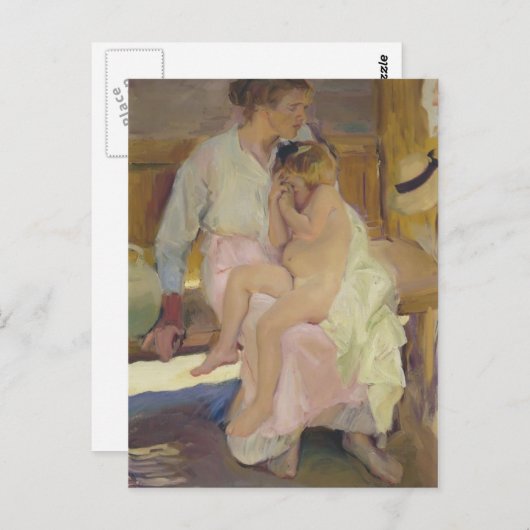 Joaquín Sorolla- Mutter und Tochter, Strand von Va Postkarte (Vorne/Hinten)