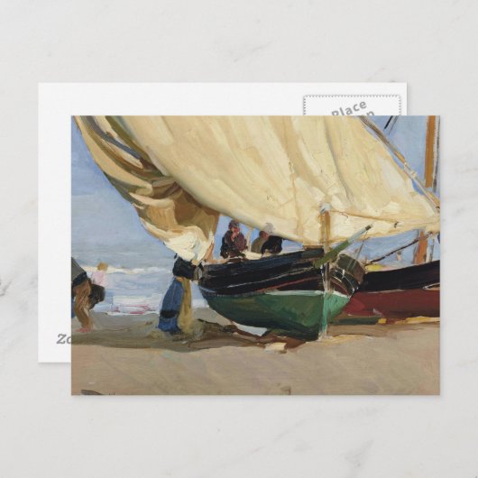 Joaquin Sorolla - Pescadores. Barcas varadas Postkarte (Vorne/Hinten)