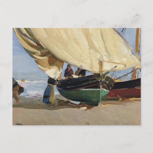 Joaquin Sorolla - Pescadores. Barcas varadas Postkarte (Vorderseite)