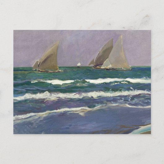Joaquin Sorolla - Segel im Meer Postkarte (Vorderseite)