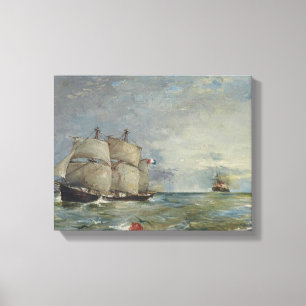 Joaquin Sorolla - Segelboote im Meer Leinwanddruck