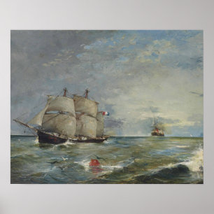 Joaquin Sorolla - Segelboote im Meer Poster