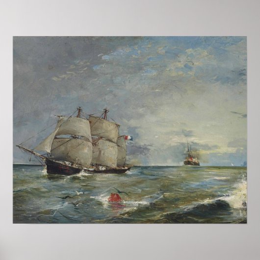 Joaquin Sorolla - Segelboote im Meer Poster (Vorne)