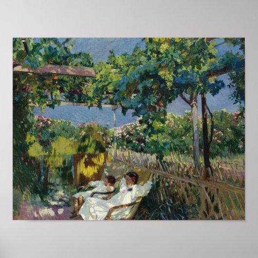 Joaquin Sorolla - Siesta im Garten Poster (Vorne)