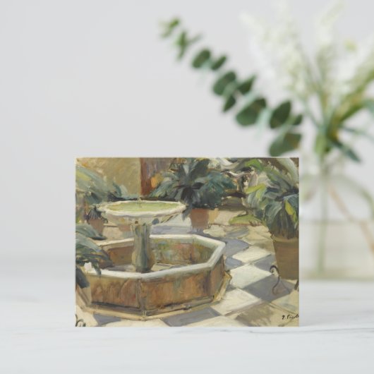 Joaquin Sorolla - Springbrunnen im Hof Postkarte (Stehend Vorderseite)