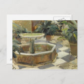 Joaquin Sorolla - Springbrunnen im Hof Postkarte (Vorne/Hinten)