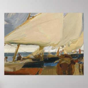 Joaquin Sorolla - Strand von Valencia Poster