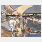 Joaquin Sorolla - Valencia Beach by Morning Light Fleecedecke (Vorderseite (Horizontal))