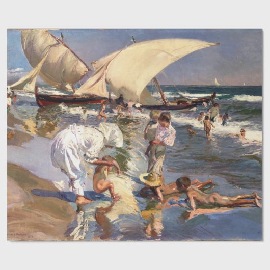Joaquin Sorolla - Valencia Beach by Morning Light Geschenkpapier (Flach)