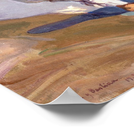 Joaquin Sorolla - Valencia Beach by Morning Light Poster (Ecke)