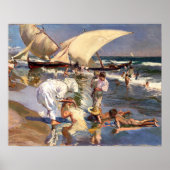 Joaquin Sorolla - Valencia Beach by Morning Light Poster (Vorne)