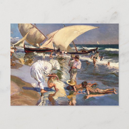 Joaquin Sorolla - Valencia Beach by Morning Light Postkarte (Vorderseite)