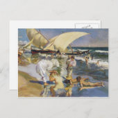 Joaquín Sorolla- Valencia Strand im Morgenlicht Postkarte (Vorne/Hinten)