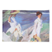 Joaquin Sorolla Women Walking Beach Kissenbezug (Rückseite)