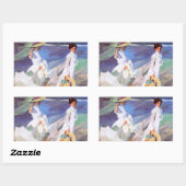 Joaquin Sorolla Women Walking Beach Rechteckiger Aufkleber (Blatt)