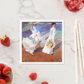 Joaquin Sorolla Women Walking Beach Serviette (Beispiel)