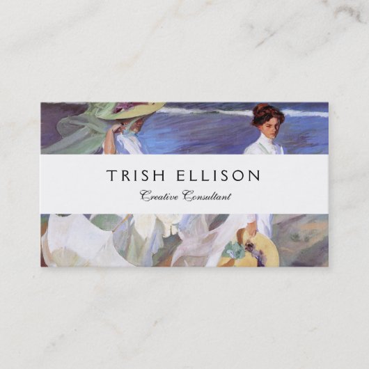 Joaquin Sorolla Women Walking Beach Visitenkarte (Vorderseite)