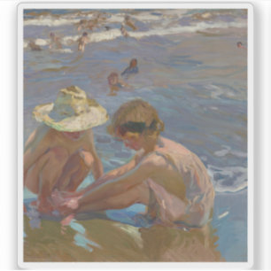 Joaquín Sorolla y Bastida - Der verwundete Fuß Aufkleber