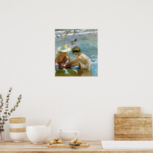 Joaquín Sorolla y Bastida Der verwundete Fuß Poster (Küche)