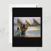 Joaquín Sorolla y Bastida Drei Segel Postkarte (Vorne/Hinten)