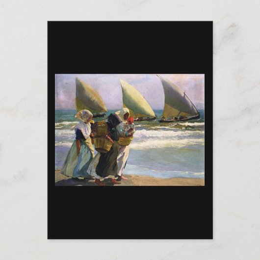 Joaquín Sorolla y Bastida Drei Segel Postkarte (Vorderseite)