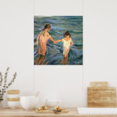 Joaquín Sorolla y Bastida Kinder im Meer Poster (Küche)