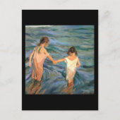 Joaquín Sorolla y Bastida Kinder im Meer Postkarte (Vorderseite)