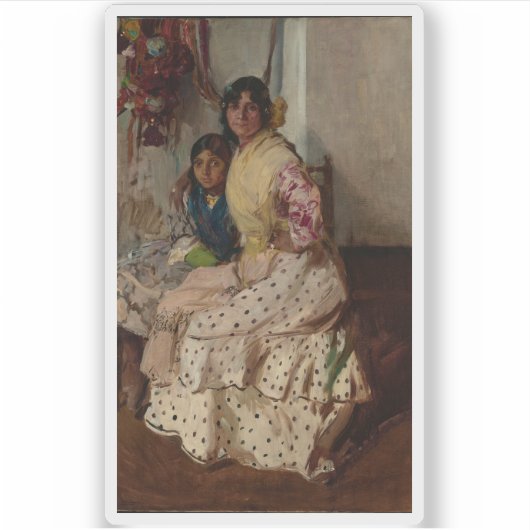 Joaquín Sorolla y Bastida-Pepilla und ihre Tochter Aufkleber (Vorderseite)