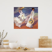 Joaquín Sorolla y Bastida Spaziergang am Strand Poster (Küche)