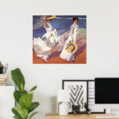 Joaquín Sorolla y Bastida Spaziergang am Strand Poster (Heimbüro)