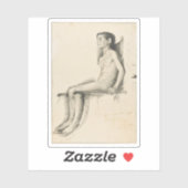 Joaquín Sorolla y Bastida - Studie eines sitzenden Aufkleber (Blatt)