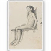 Joaquín Sorolla y Bastida - Studie eines sitzenden Aufkleber (Vorderseite)