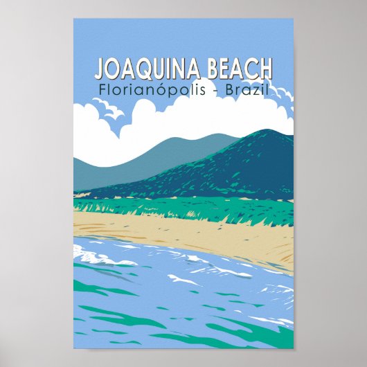 Joaquina Beach Brasilien Reisen Art Vintag Poster (Vorne)