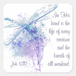 Job-12:10 Schrifts-Leben jedes Geschöpfs Quadratischer Aufkleber
