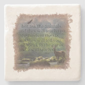 JOB 12:7 - Coaster Steinuntersetzer (Vorderseite)