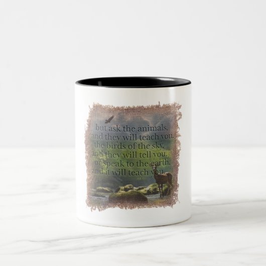 JOB 12:7 - Coffee Mug Zweifarbige Tasse (Mittel)