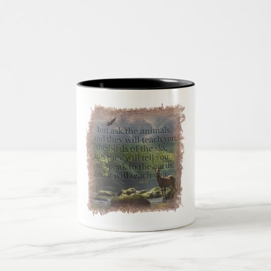 JOB 12:7 - Coffee Mug Zweifarbige Tasse (Mittel)