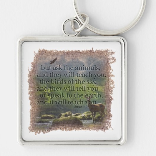 JOB 12:7 - Keychain Schlüsselanhänger (Vorne)